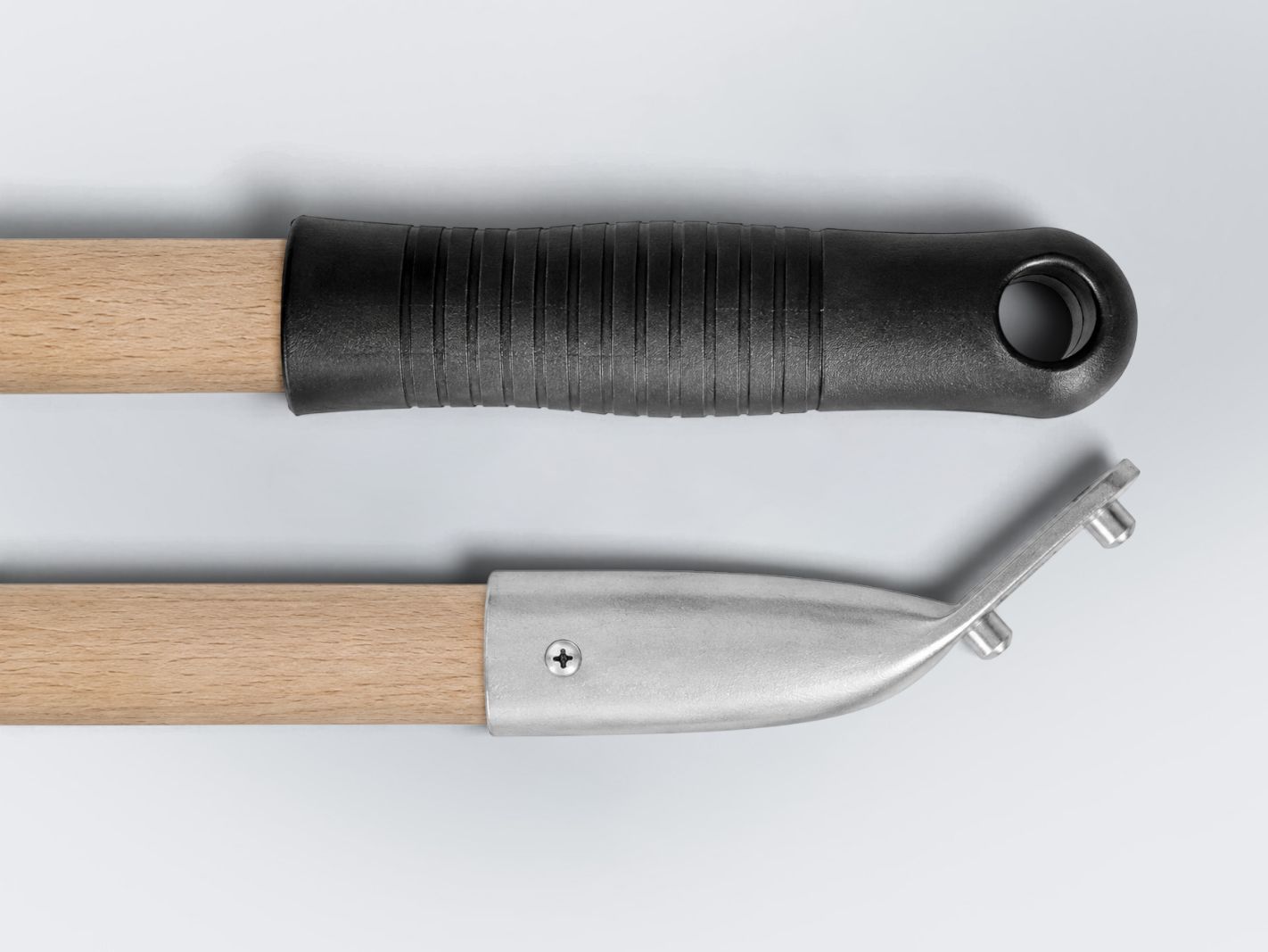 grillgriff, griffschuh, holzstiel, stahlklinge, grillzubehör