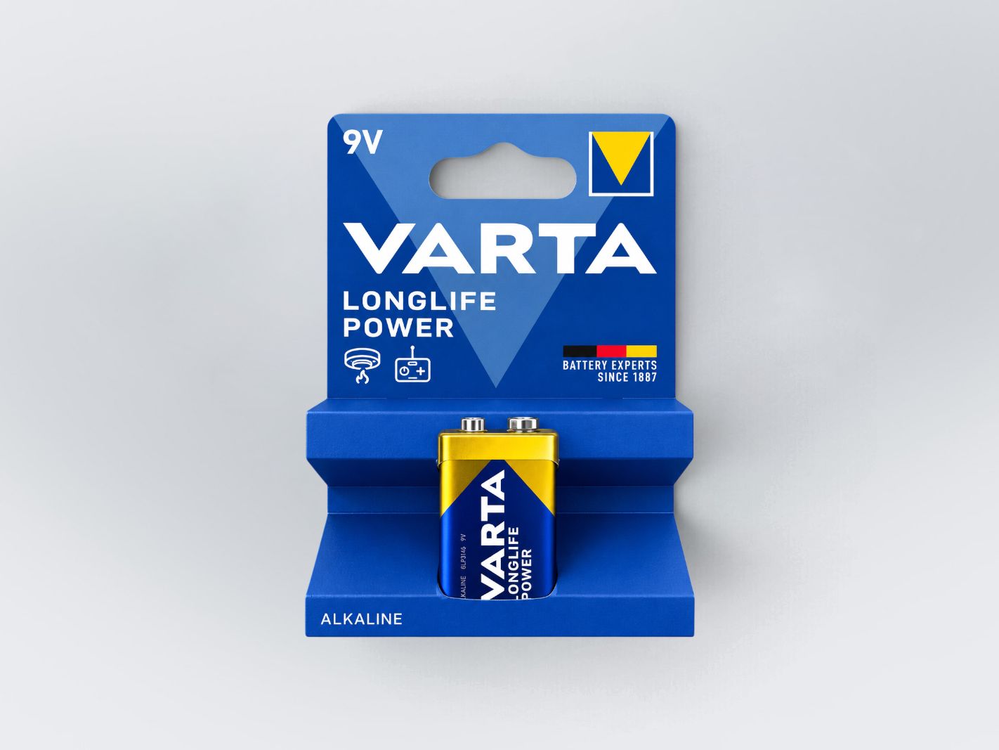 9V, VARTA, Power, Alkaline, Batterie