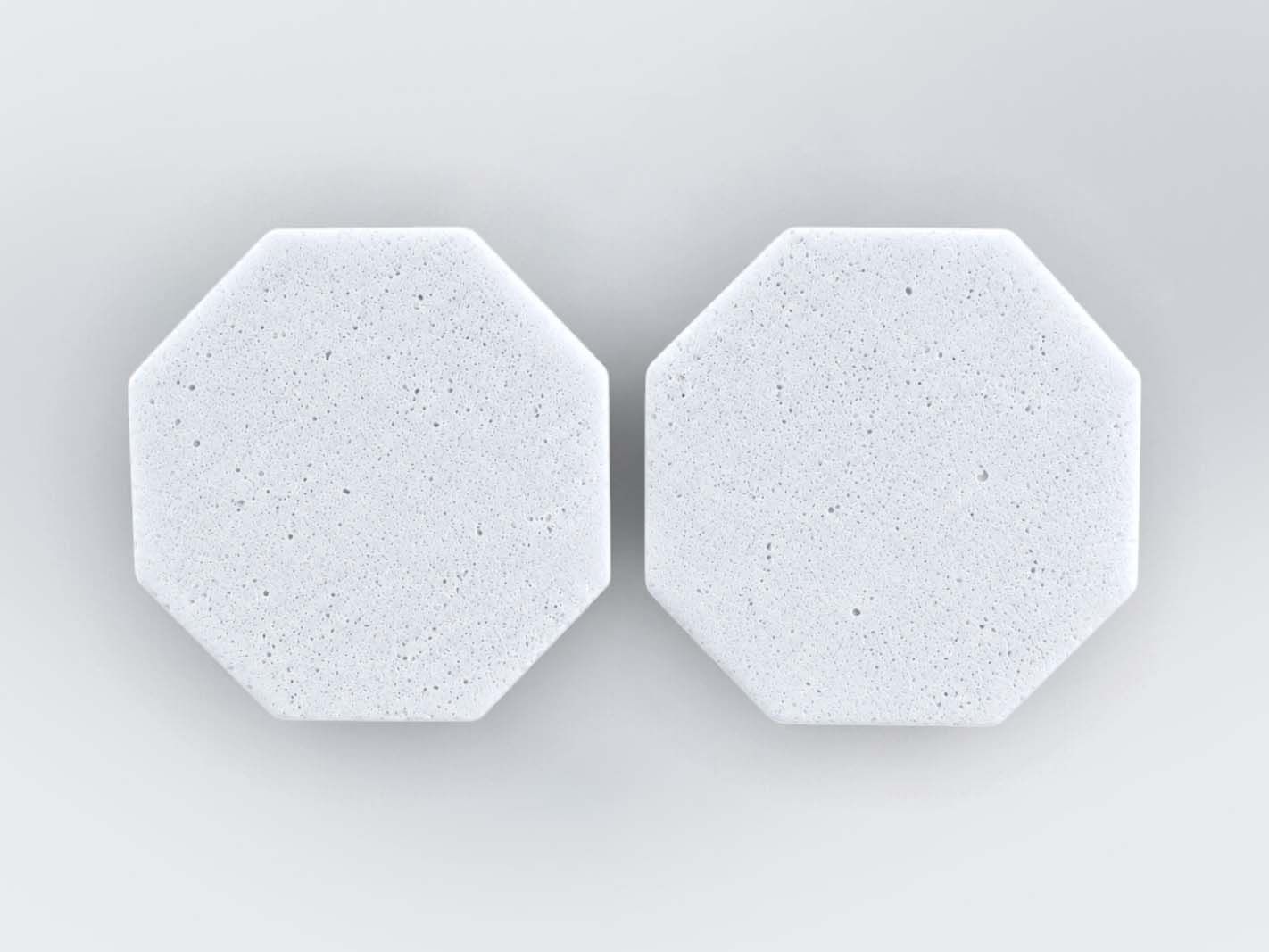 beton, untersetzer, sechseckig, grau, texturiert