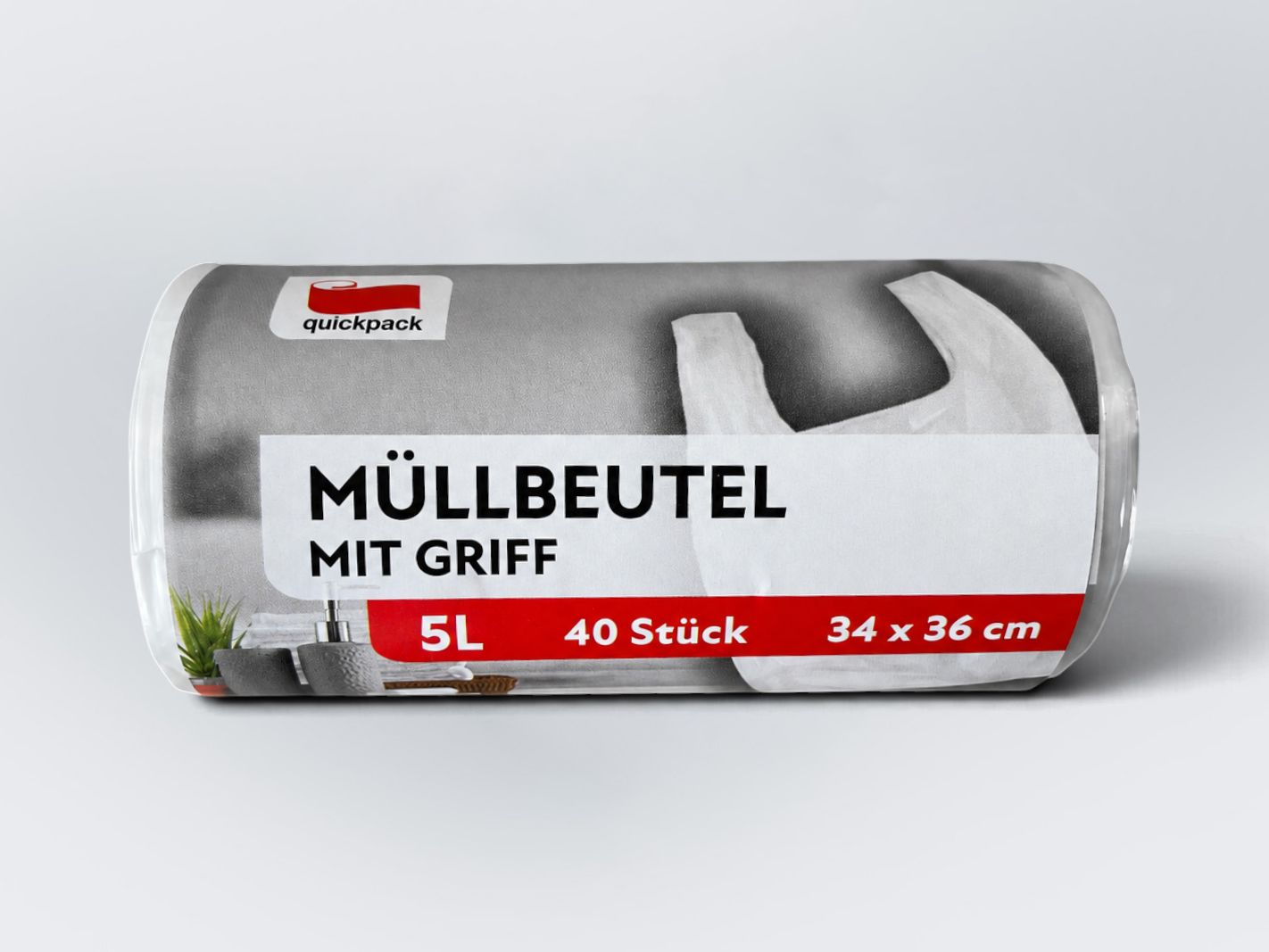 Müllbeutel, mit Griff, 5L, 40 Stück, 34 x 36 cm