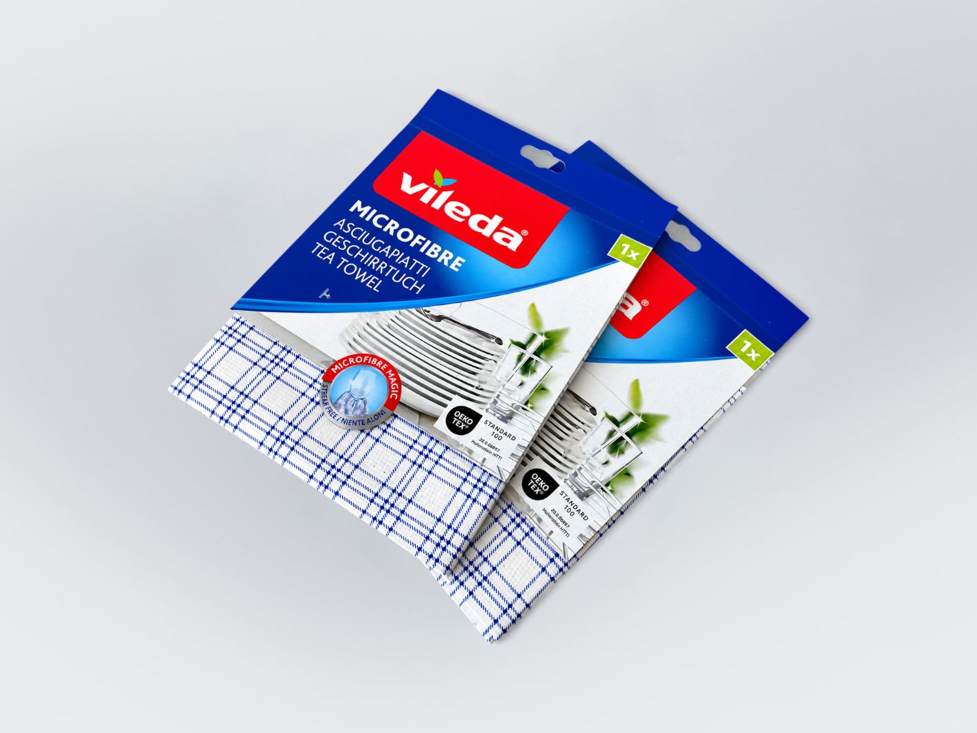 mikrofaser, Geschirrtuch, blau, Karomuster, Mehrfachpack