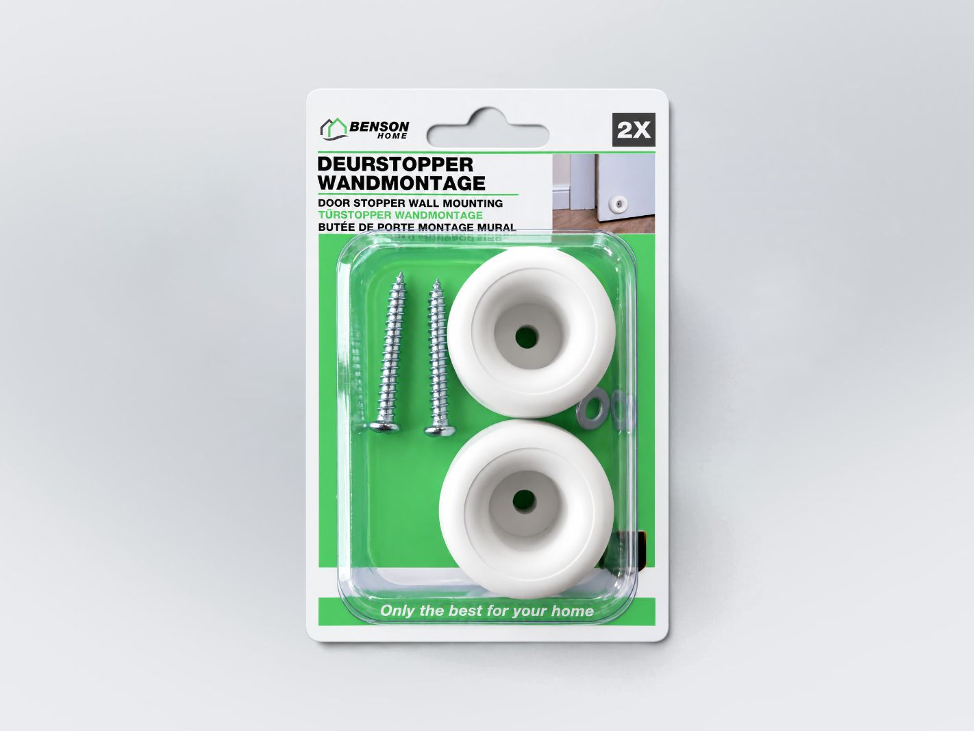 Türstopper, Wandmontage, Befestigungsmaterial, Schrauben, Gummi-/Kautschukrolle