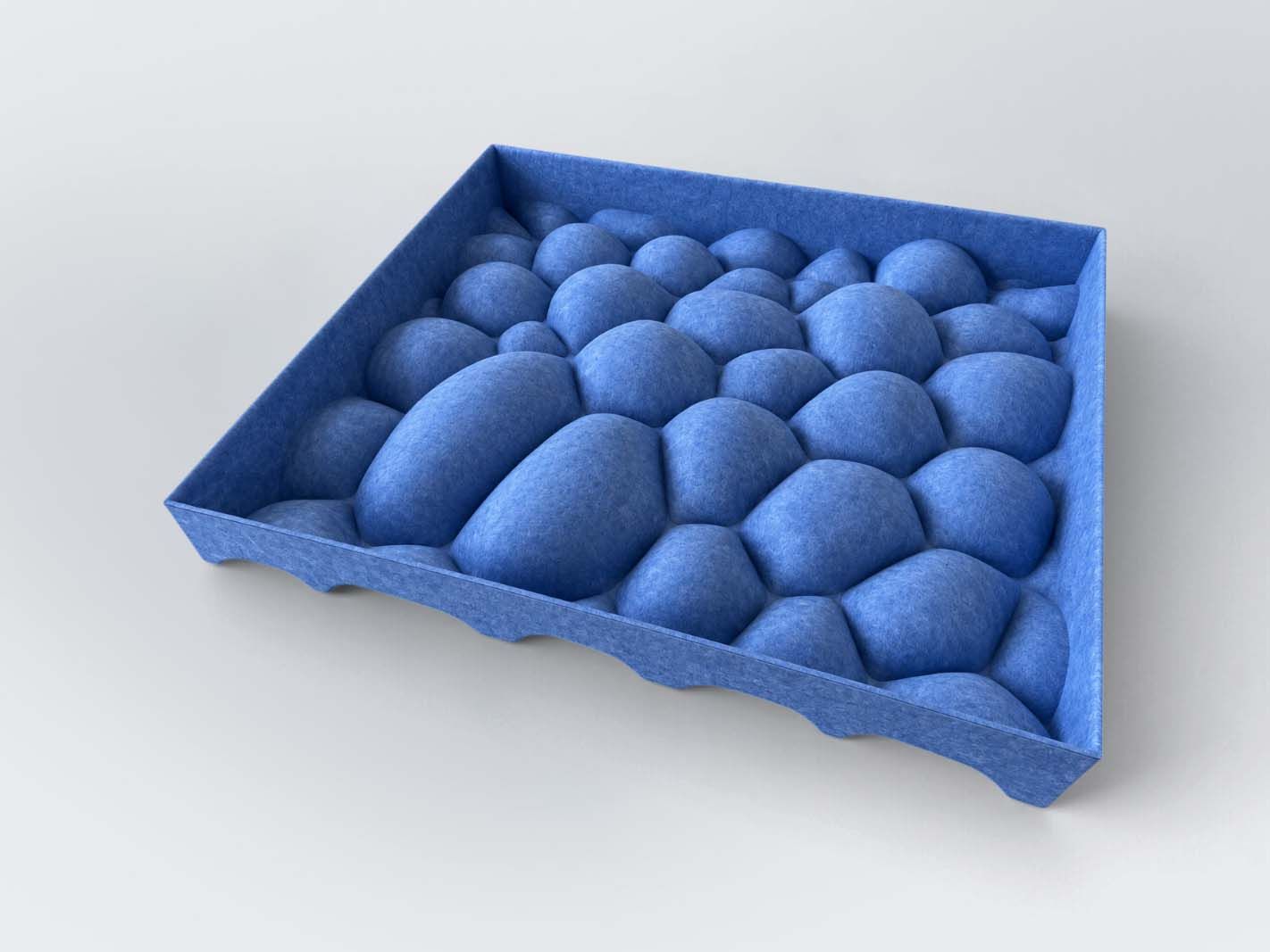 Eierkarton, Eierträger, Blaue Kartonage, Eierbox, Kartonverpackung
