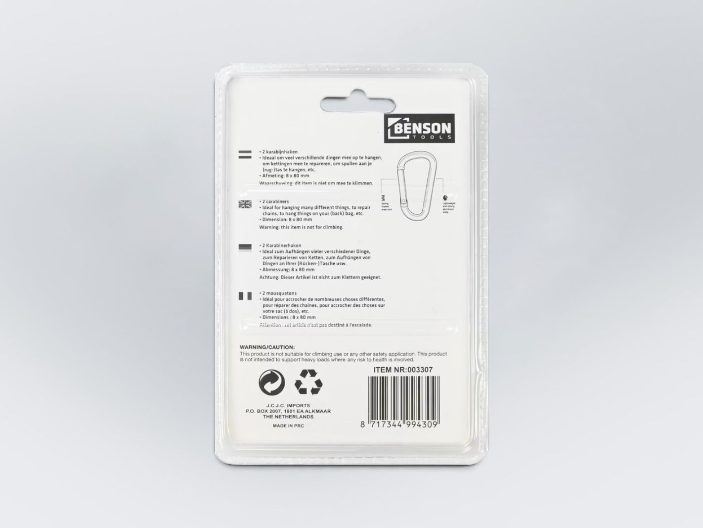 Benson Tools Karabinerhaken Sicherheitshaken (3er-Set)