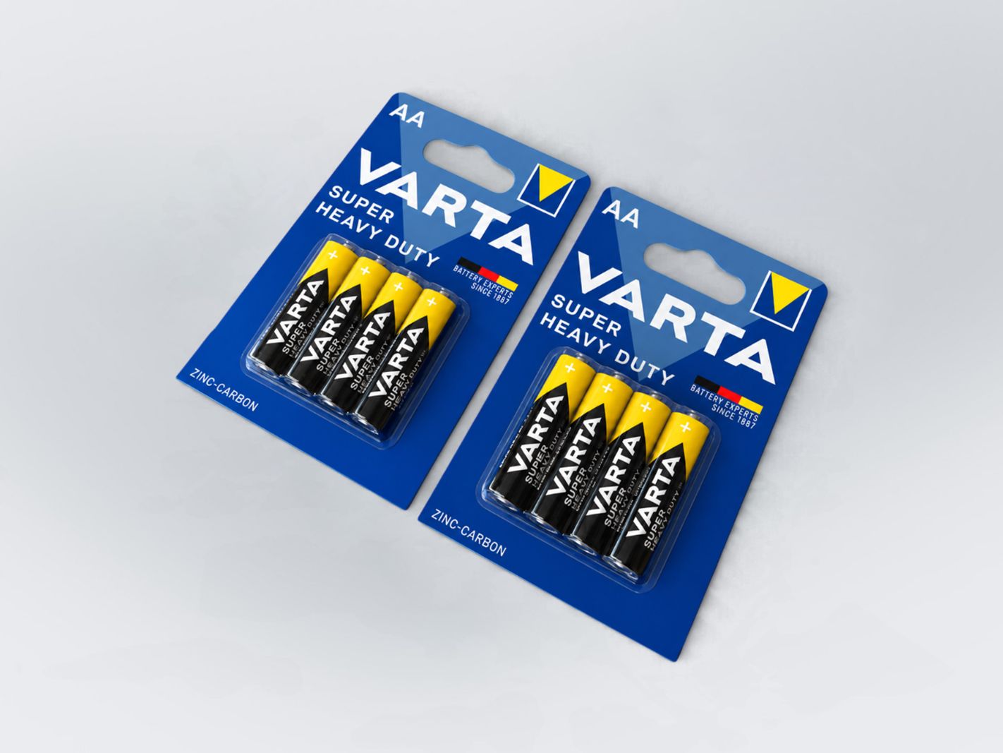 AA-Batterien, Zink-Kohle-Batterien, Viererpack, Einwegbatterien