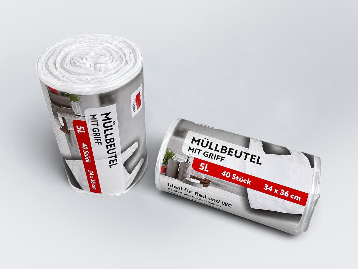 Müllbeutel, Beutel, Mit Griff, 5L, 40 Stück