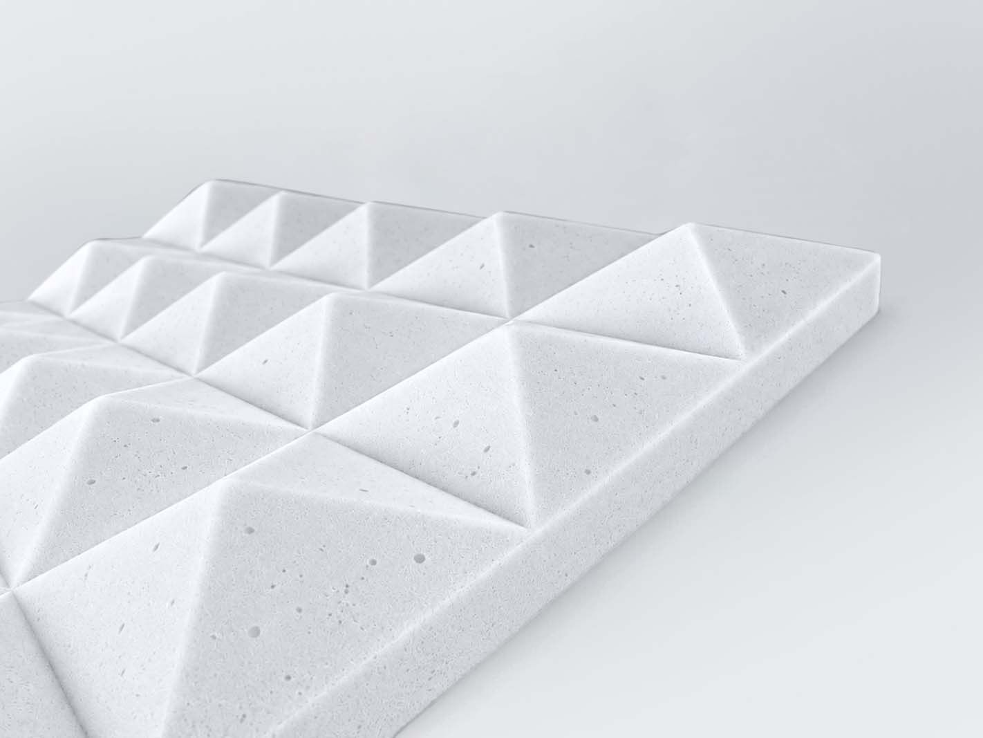 geometrische-textur, 3D-dreiecke, weiß-matt, Schaumstoffplatte, Bastelmaterial