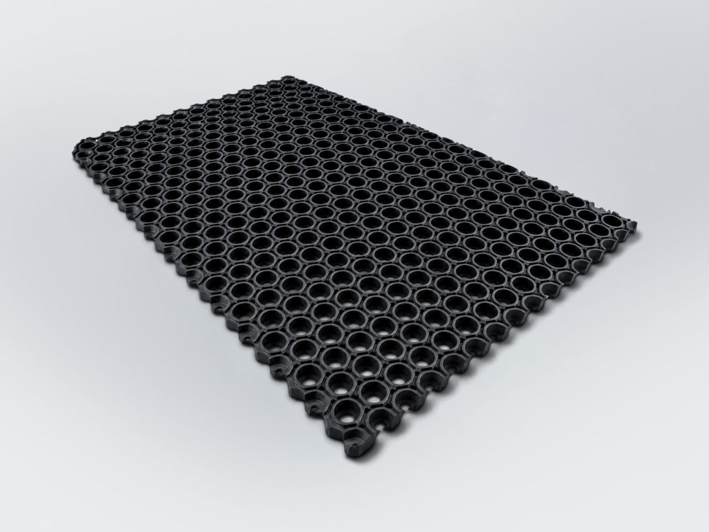 Tapis antidérapant, mousse alvéolée, motif à points, tapis noir, dalle modulaire