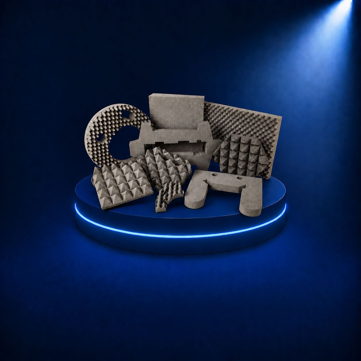 Akustikpaneele, Schallabsorber, 3D-Struktur, Grau, Modulares Set
