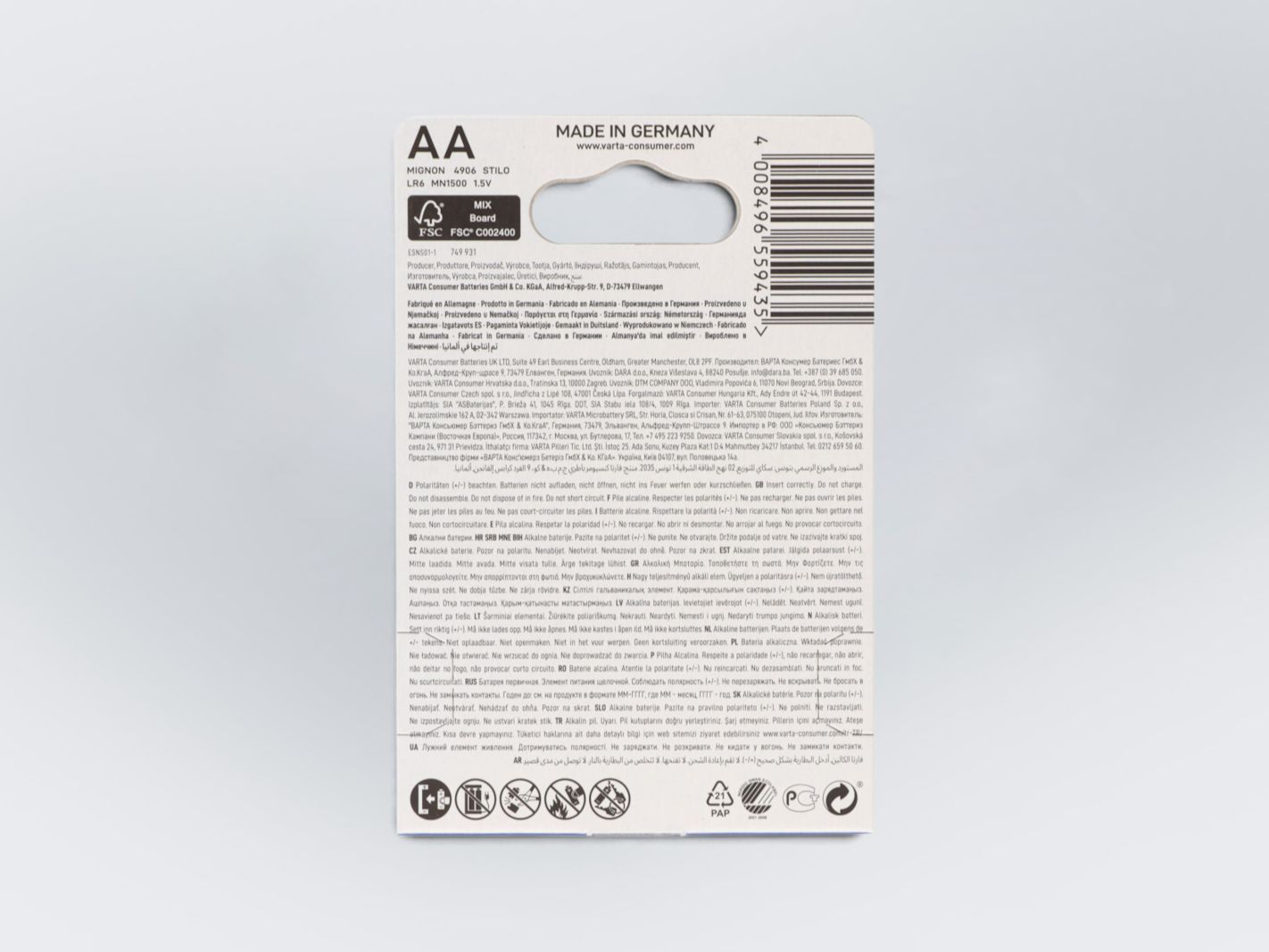 AA, Mignon, Batterie, Made in Germany, Barcodes