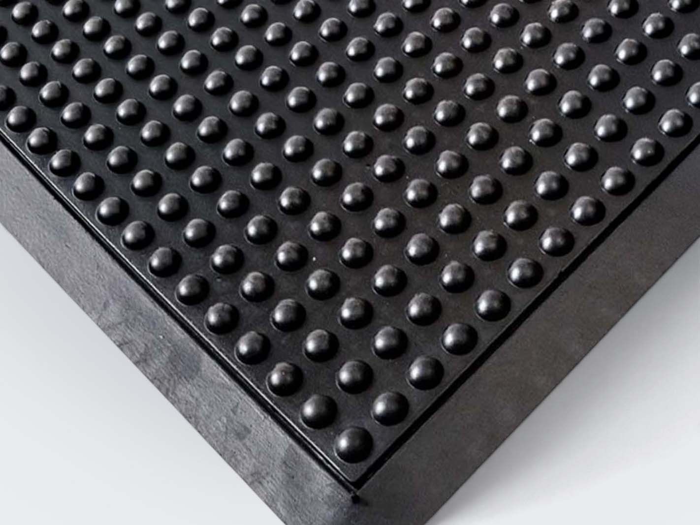 Gummimatte, Noppenoberfläche, schwarz, Gummimatte mit Punkten, Trittfläche