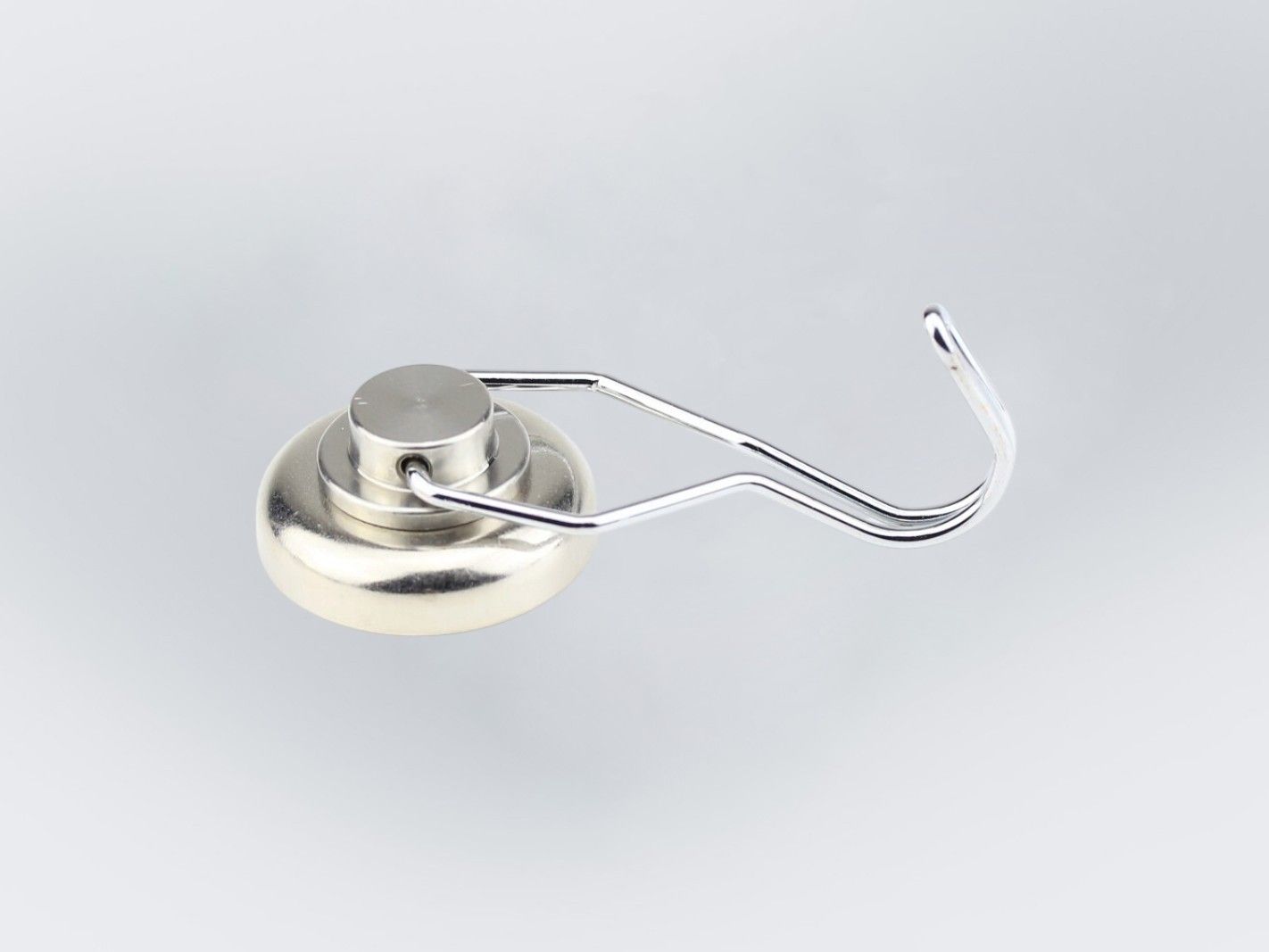 Magnetischer Haken, Metall, Silberfarben, Rundmagnet