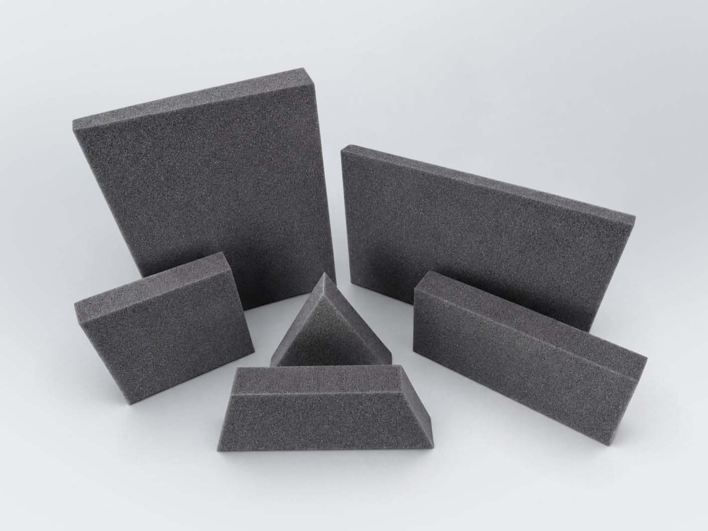 Schaumstoffblöcke, Stumpen, Keilform, Grau, Bauteil
