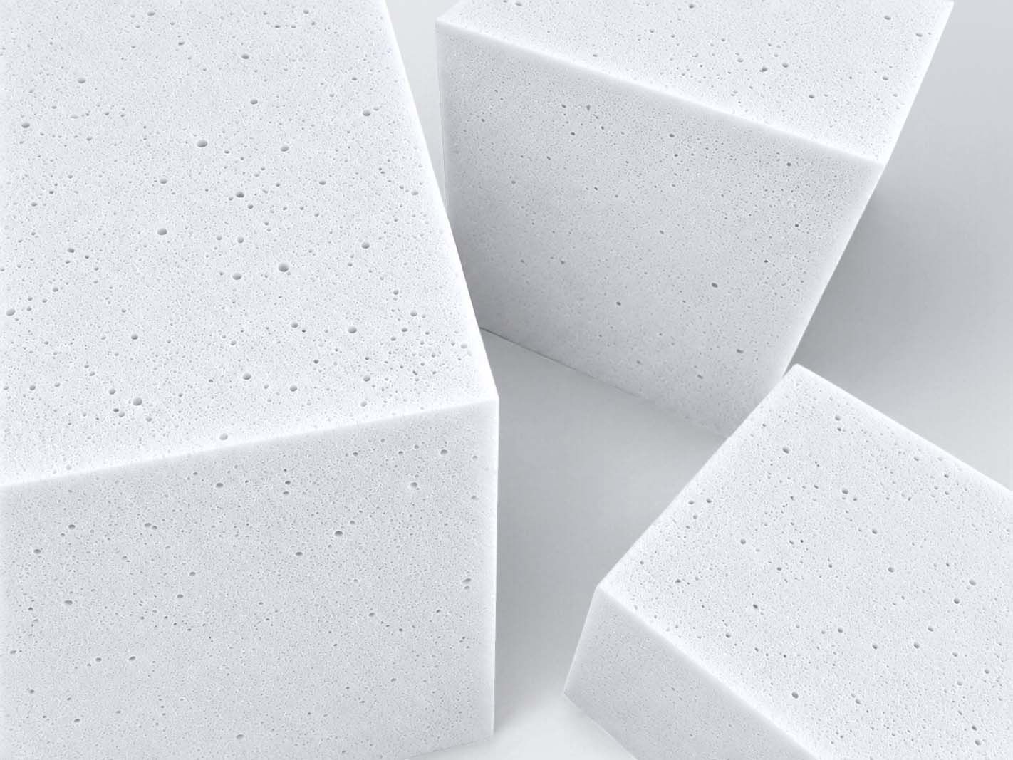 sponge, foam, white, block, porous