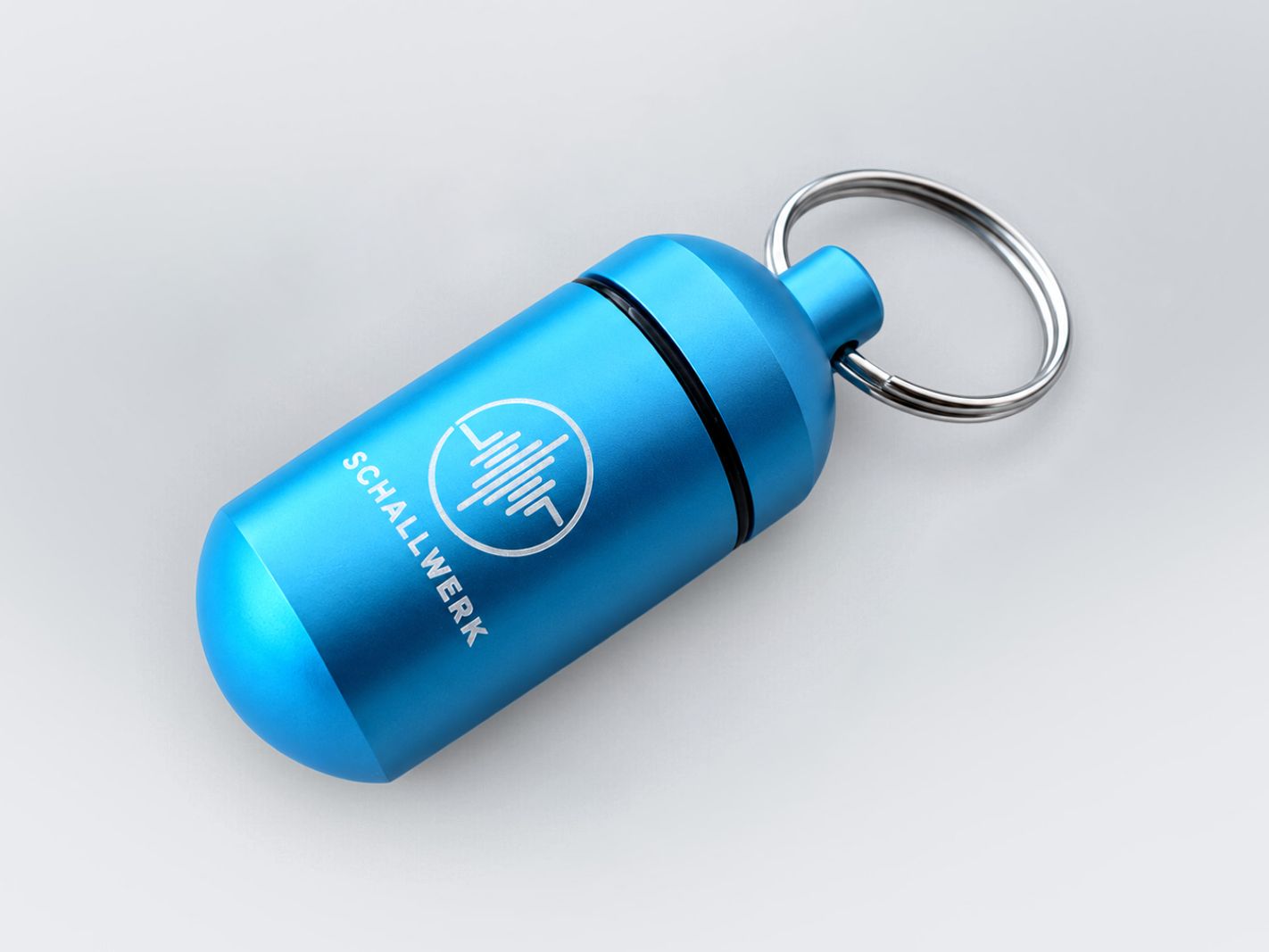 Trinkflasche, Aluminium, Blau, Trinkbehälter, Schlüsselanhänger-Clip