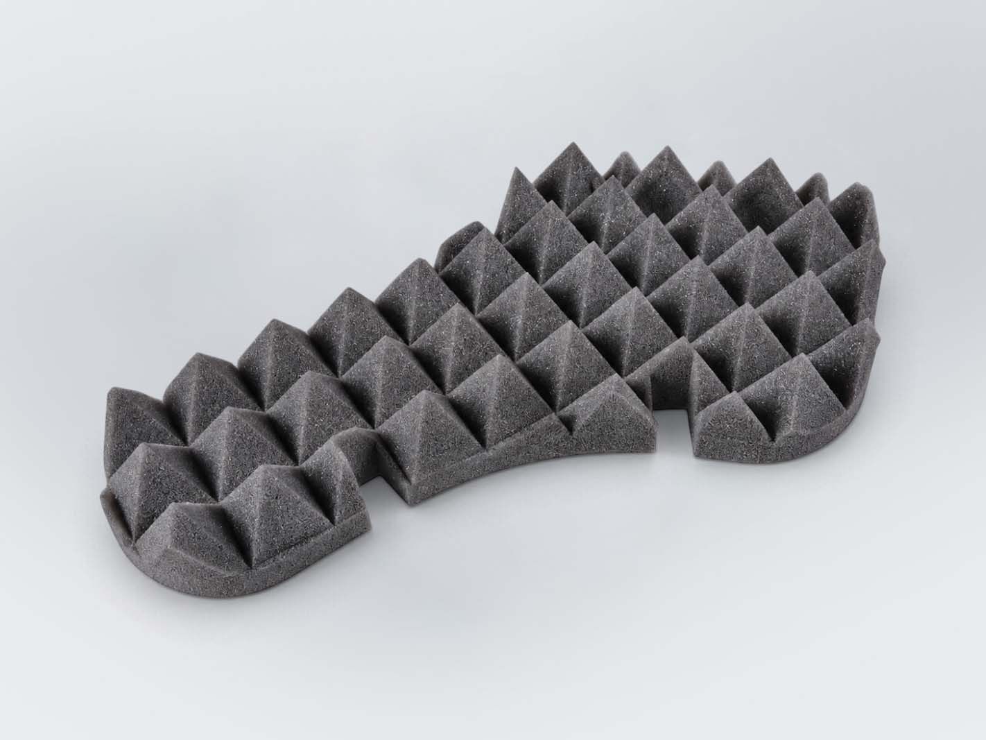 Schäumeinlage, Prozessorschaum, Form aus Schaum, Grau, Musterteil
