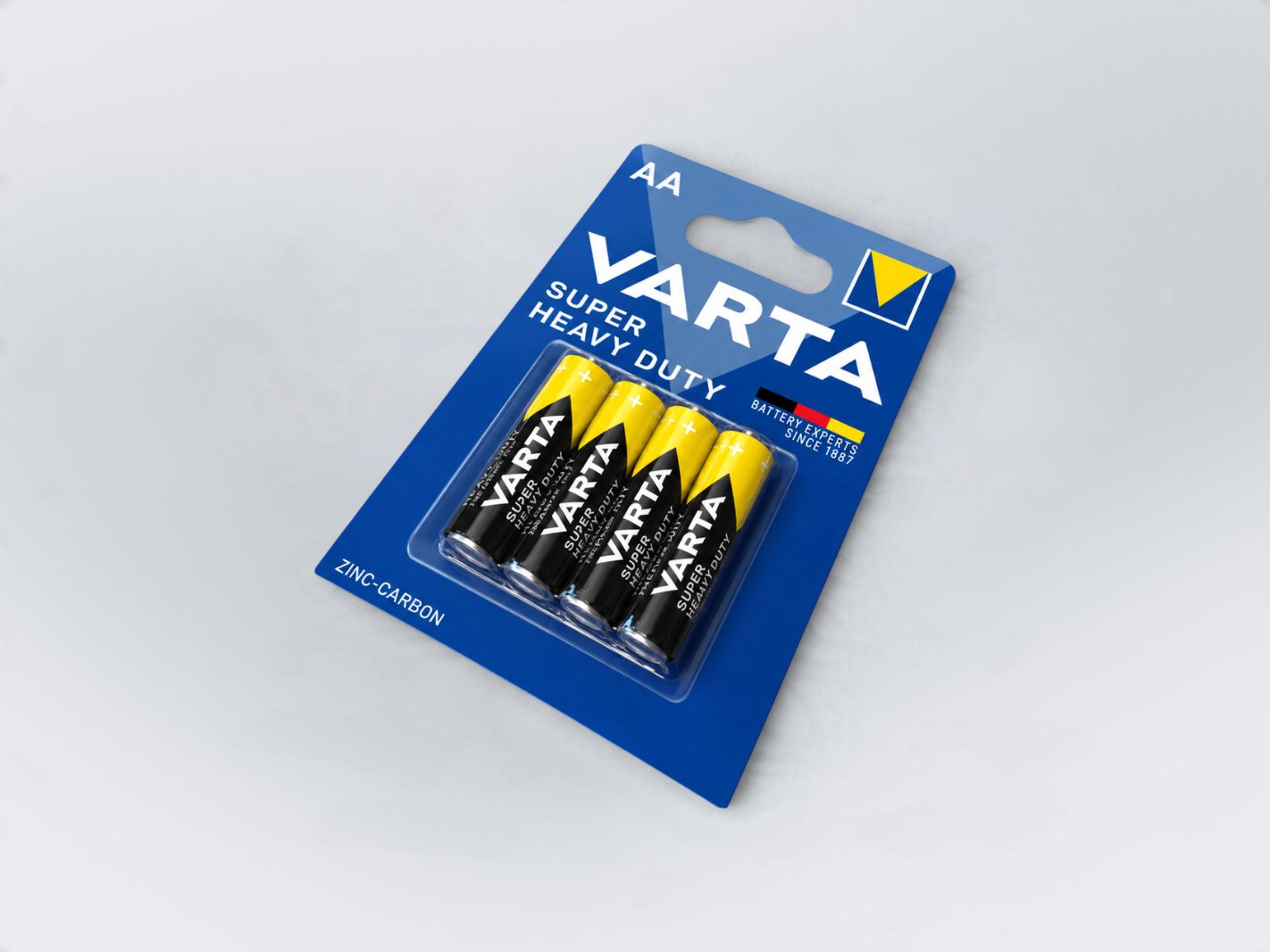AA-Batterien, Zink-Kohle-Batterien, Viererpack, Einwegbatterien, Super Heavy Duty