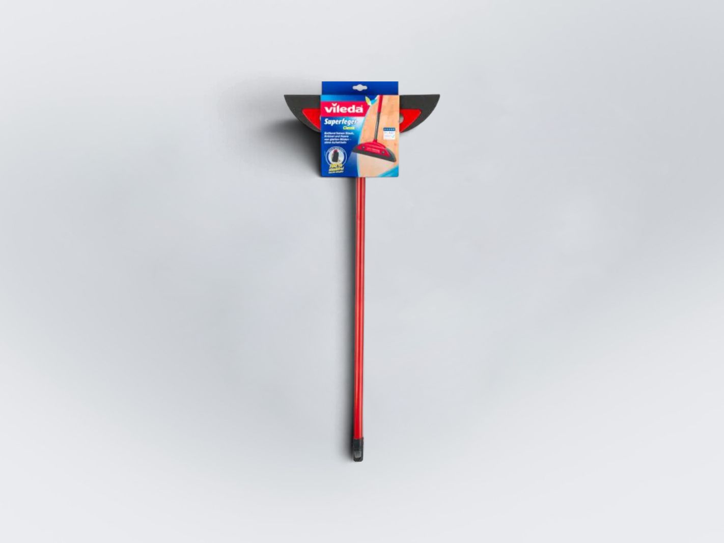 Mikrofasermop, Wischmopp, Abzieher, Rot, Stielmop