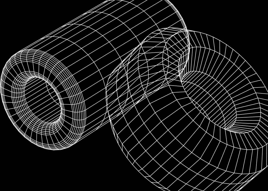 Drahtgittermodell, 3D-Grafik, geometrische Formen, schwarz-weiß, abstraktes Design