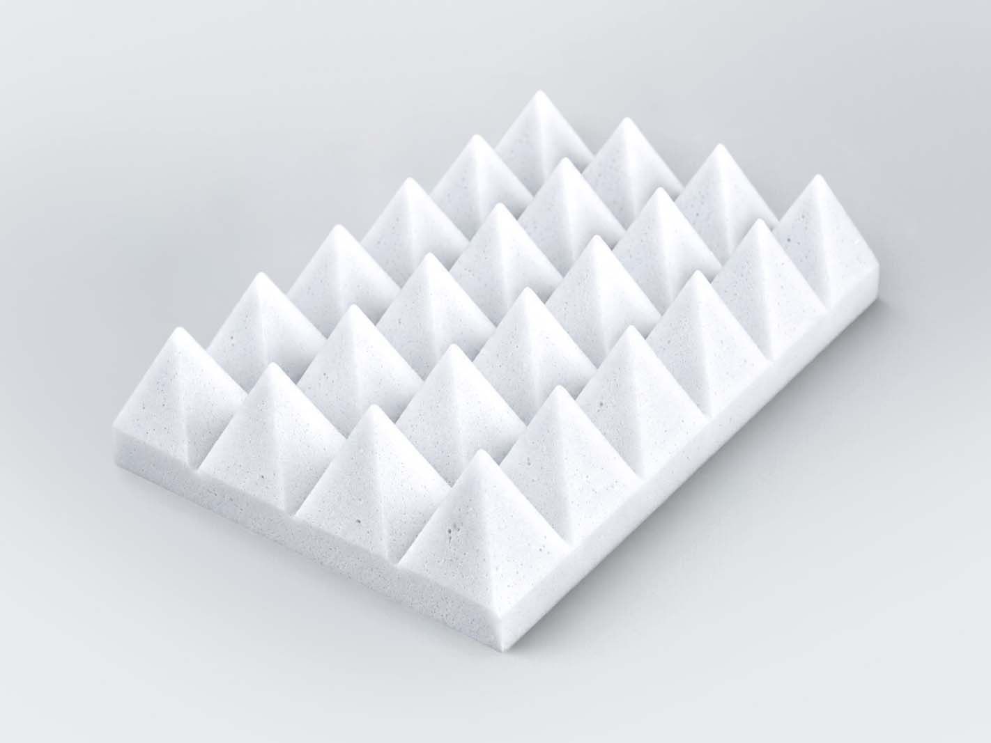 weiße schaumstoffmatte, dreiecksform, mulitfunktionale schaumstoff, textured surface, groesse 24 taken