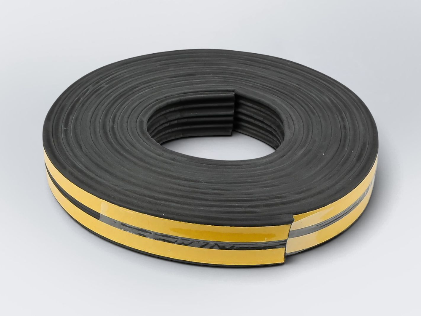 Klebeband, Gummi-Schlauch, Beschriftungsband, Klebestreifen, Schwarz-gelb Band