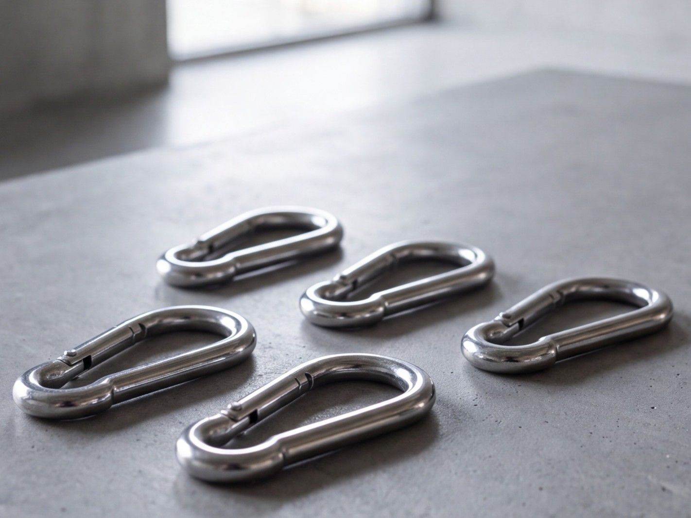 karabiner, metallisch, silber, fünfer-set, schmuckzubehör
