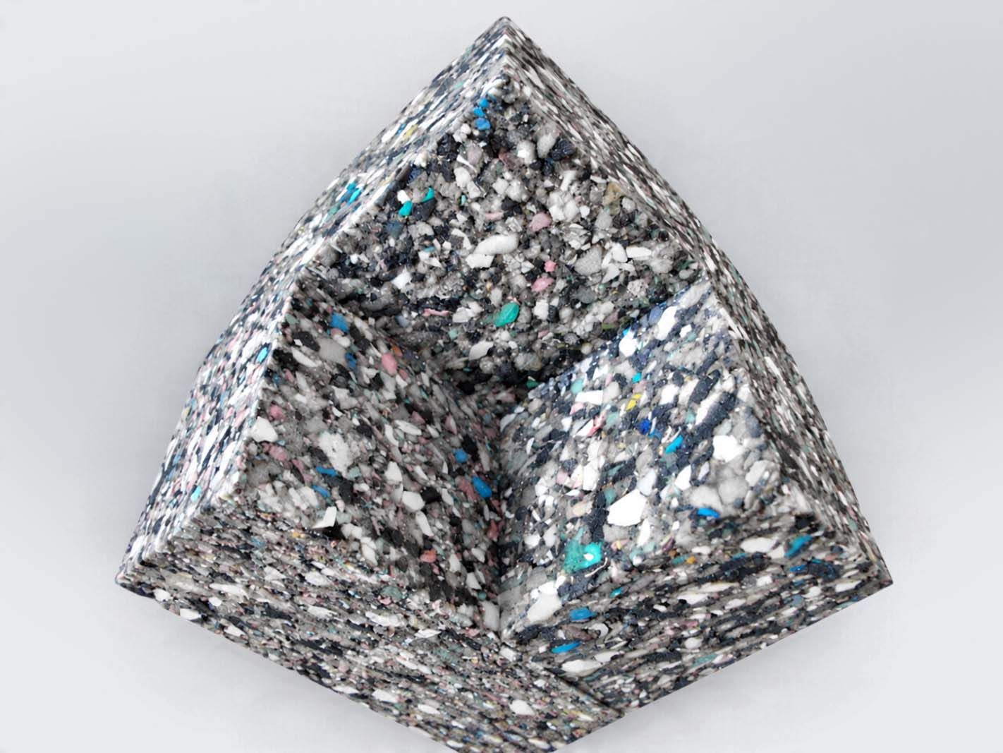 Recycling-Material, Composite, Kunststoff, Müllsortierung, Tetrahedraler Würfel
