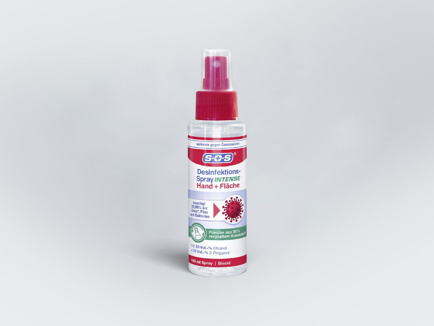 Desinfektionsspray, Handspray, Spray Flasche, Hygieneprodukt, Kunststoffflasche