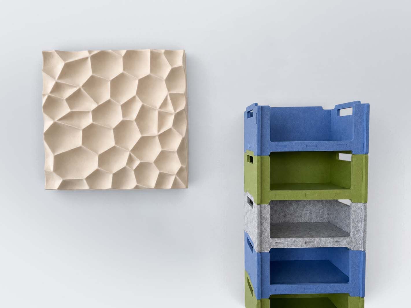 Kartonständer, Kunststoffkiste, Aufbewahrungsbox, Baustellenbox, Wabenstruktur