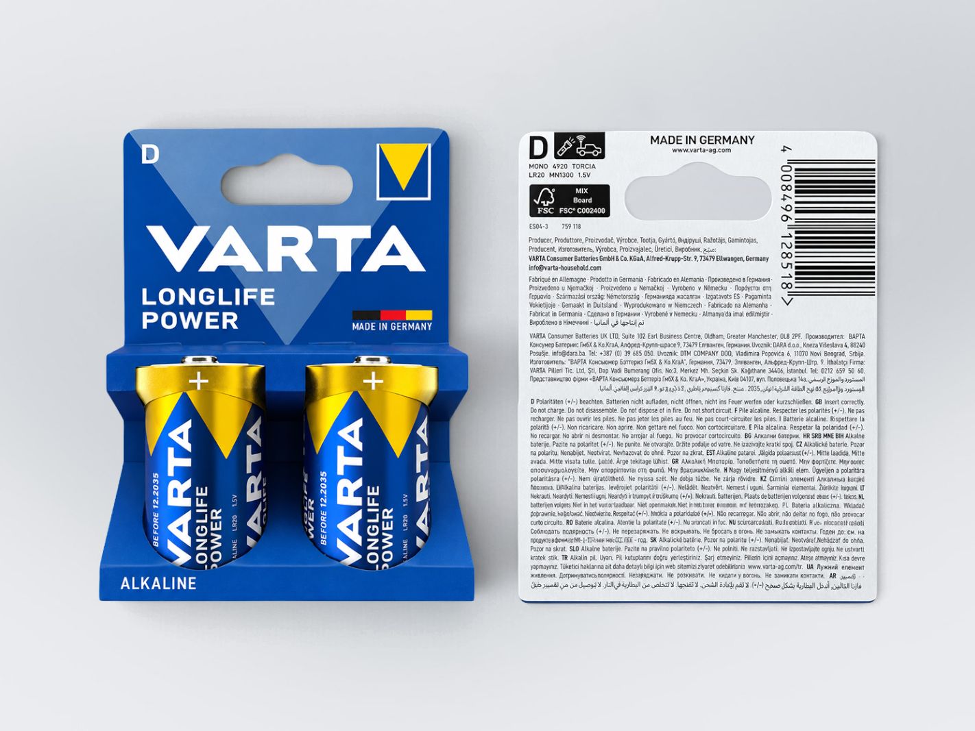 Batterien, AA-Batterien, Alkaline, VARTA, Batteriepack