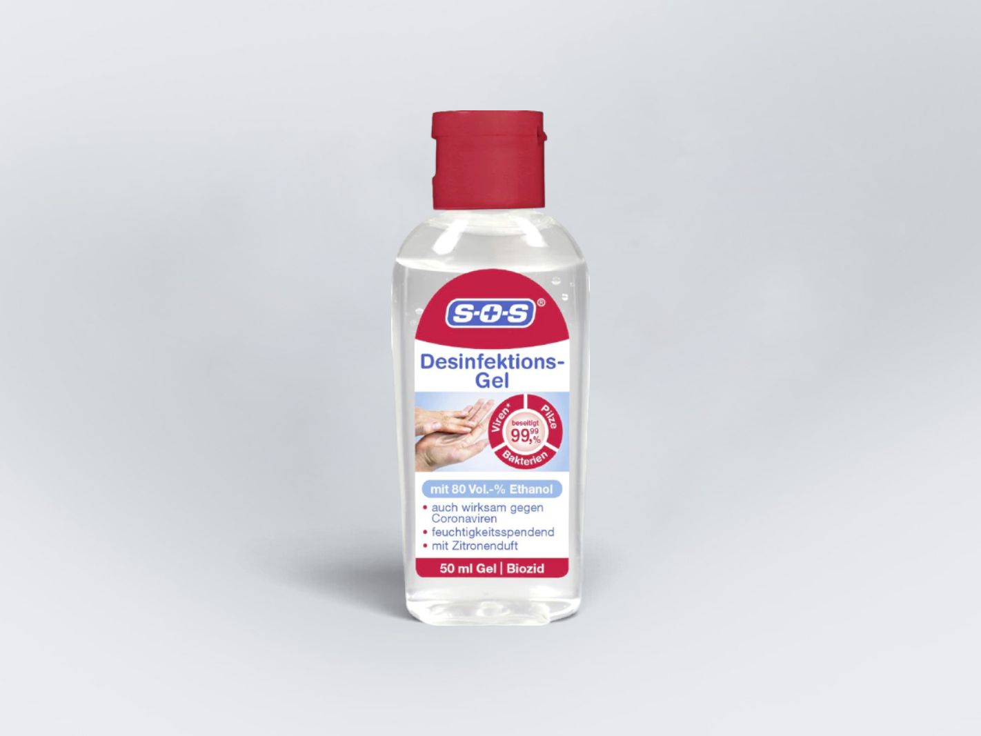 Desinfektionsgel, Händedesinfektion, 50 ml, Alkohol, Biozid