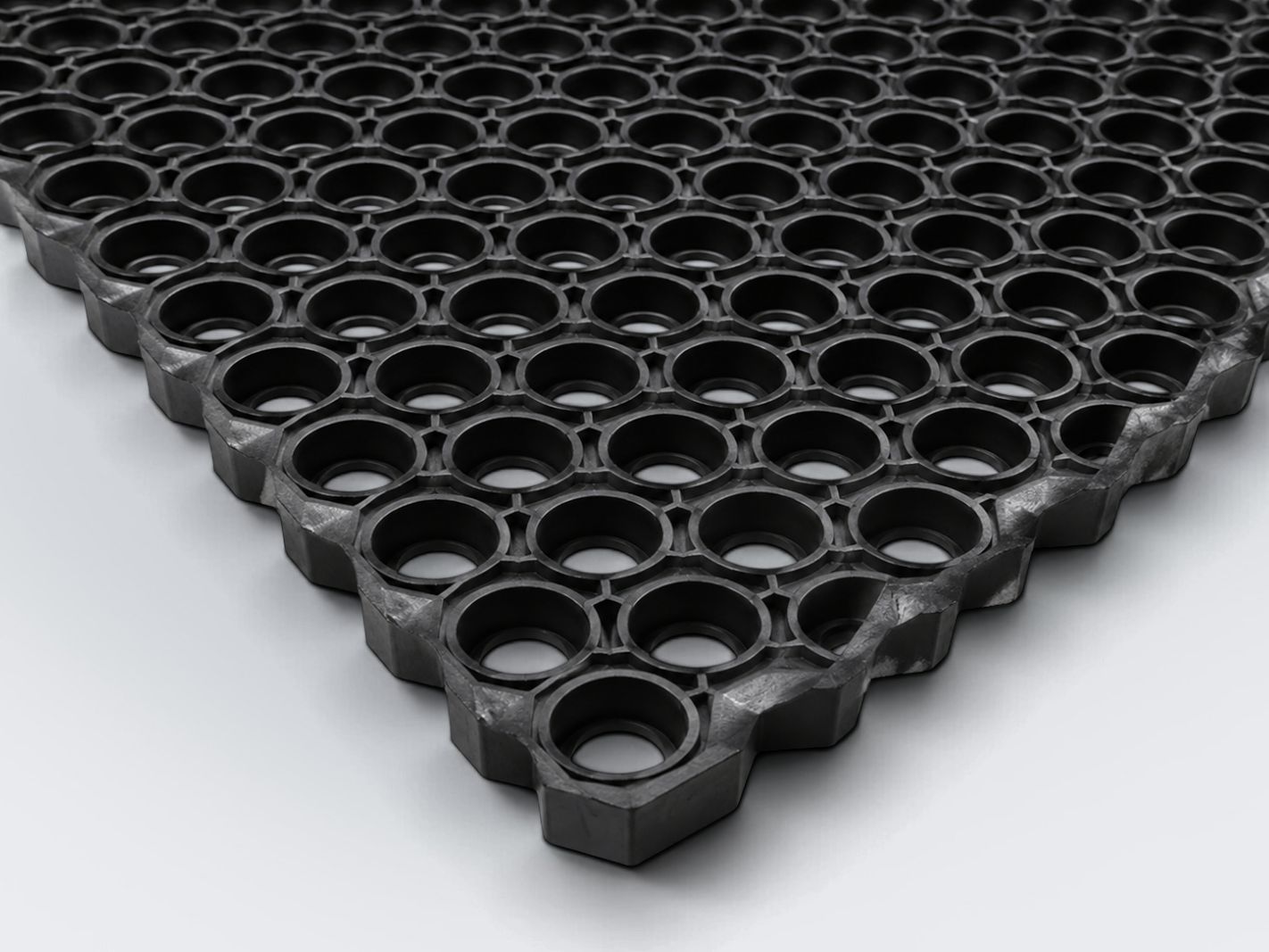 Tapis en caoutchouc, dalles de gazon en caoutchouc, tapis alvéolés, tapis de drainage, patins en caoutchouc