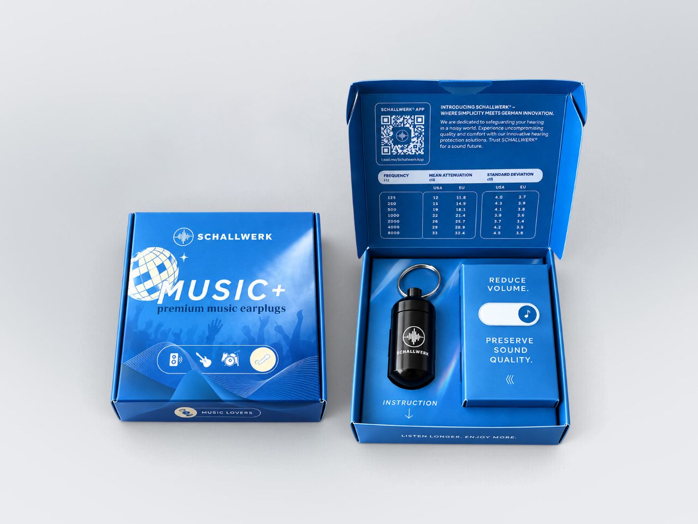kopfhörer, in-ear, musik, blau, verpackung
