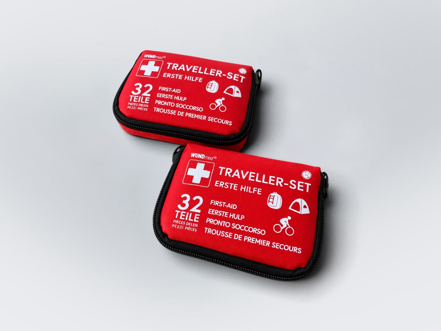 Trousse de premiers secours, trousse de voyage, 32 pièces, étui rouge, kit d'urgence