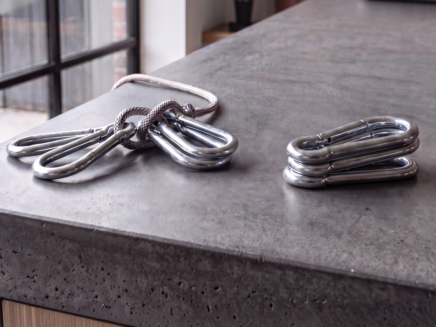 carabiner, Haken, Metall, Schlaufen, Seil